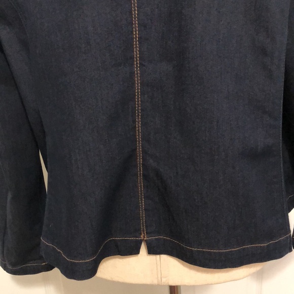 Chico's Women's Dark Navy Denim Blazer - Size 3 (XL/16) - Picture 6 of 9